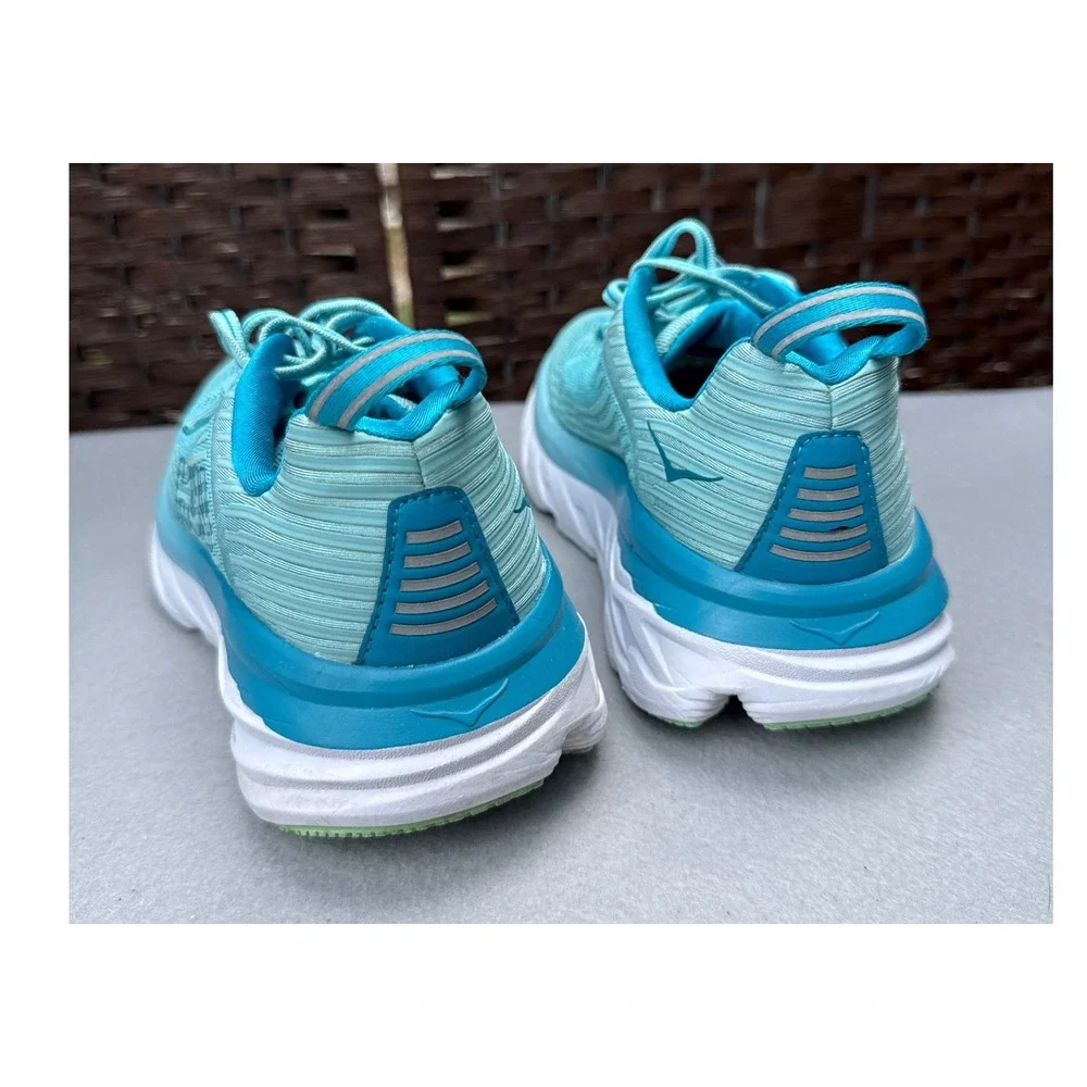 Hoka One One Bondi 6 Running Shoes Women 6.5 Aqua Blue Max Cushion Comfy All Day
